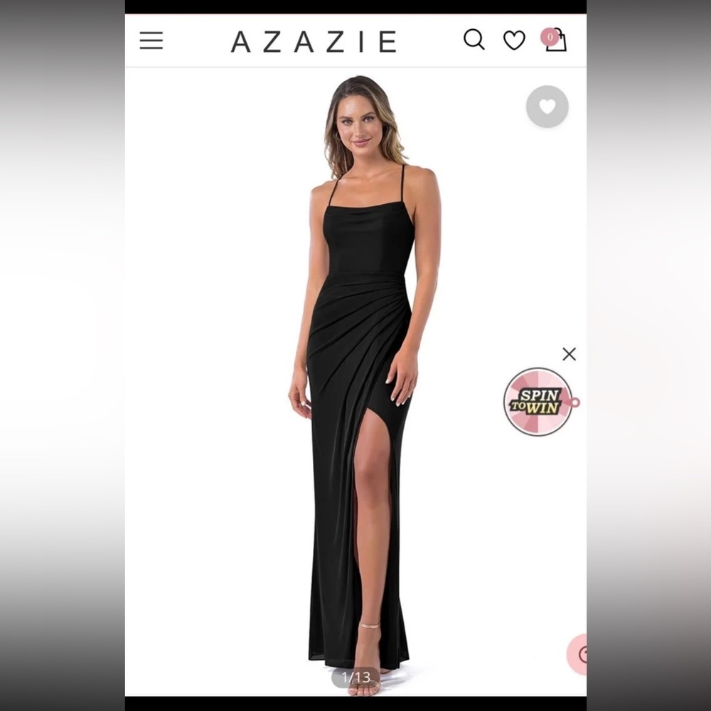 Azazie black midi dress